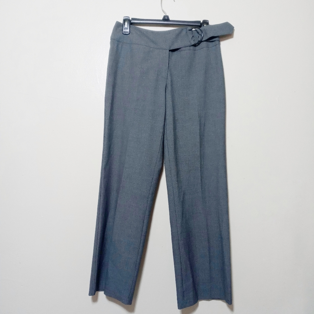 COURTENAY Gray Work Dress Wide Leg Stretchy Pants